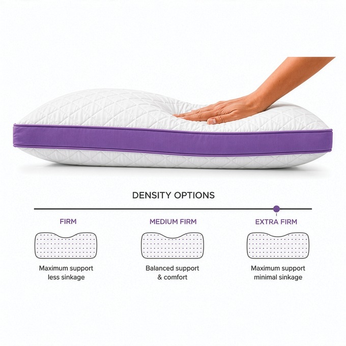 Set of 2 Density Pillows - Tailored Support for All Sleep Positions, , large