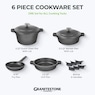 Granitestone 6-Piece Cast Aluminum Stackable Cookware Set, , large