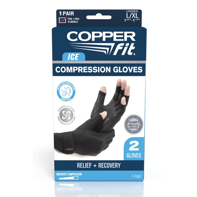 Copper Fit Ice Compression Gloves, , large