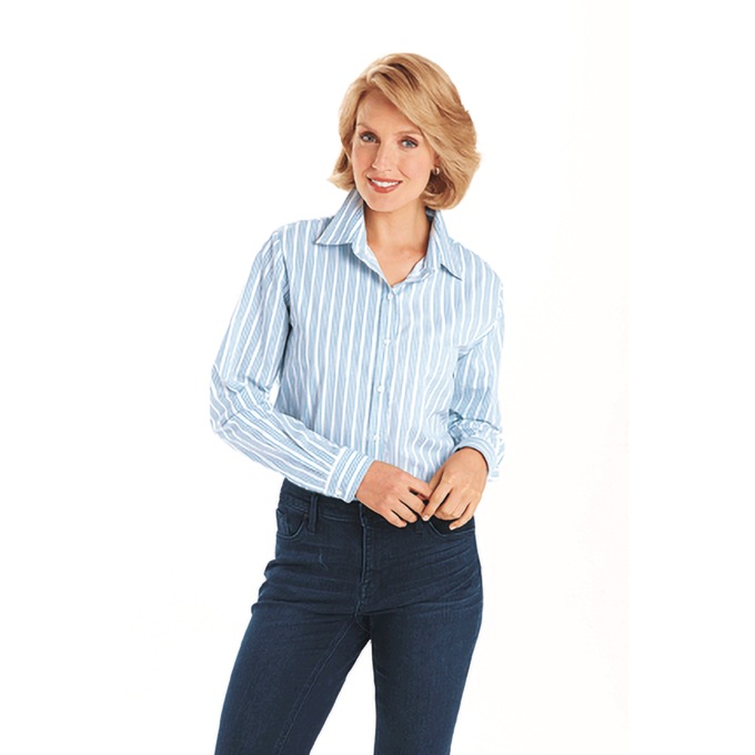 Classic Striped Shirt, Blue, large