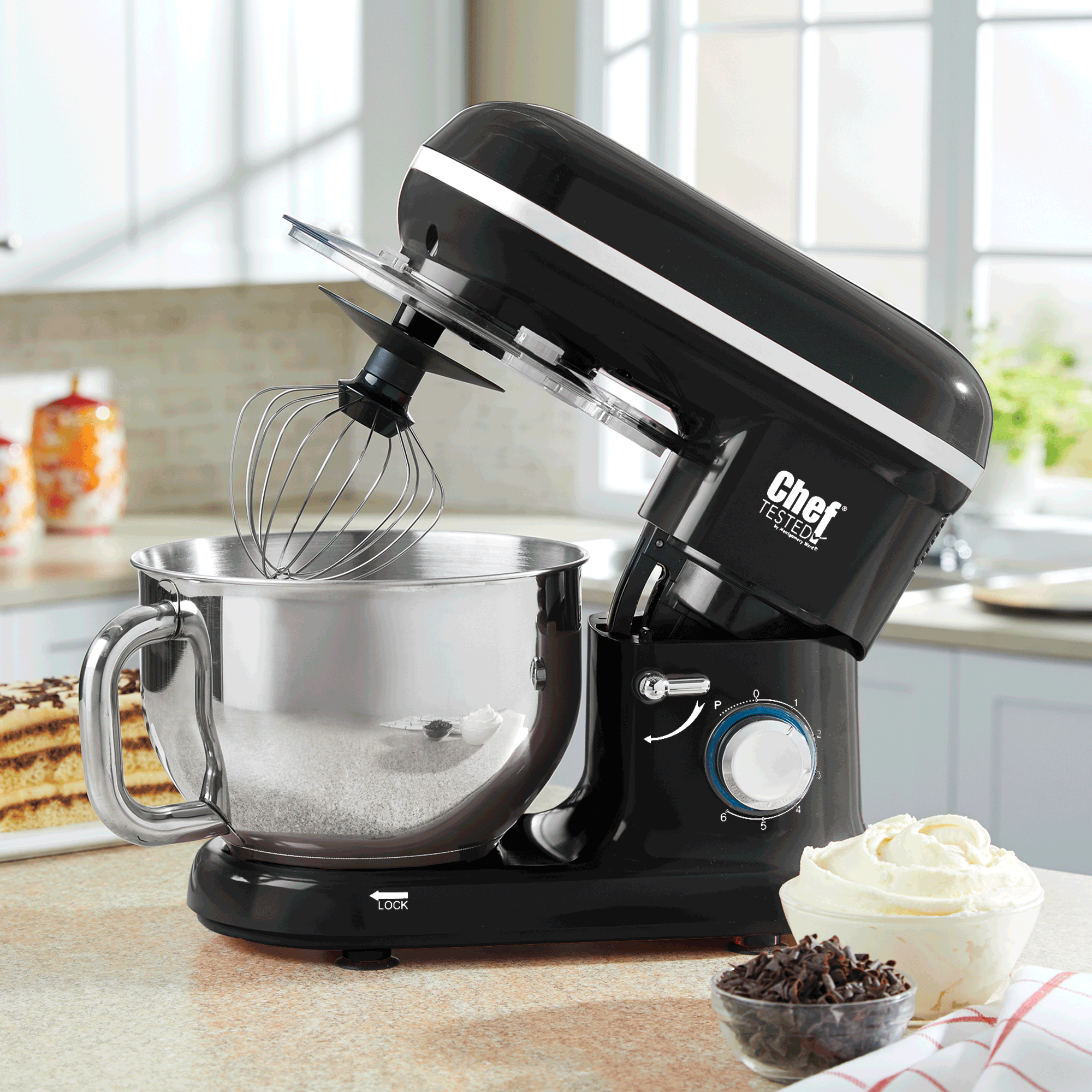 Chef Tested 5.5-Quart Stand Mixer with Splash Guard, , large