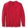 Long-Sleeve Banded-Bottom Henley, , large