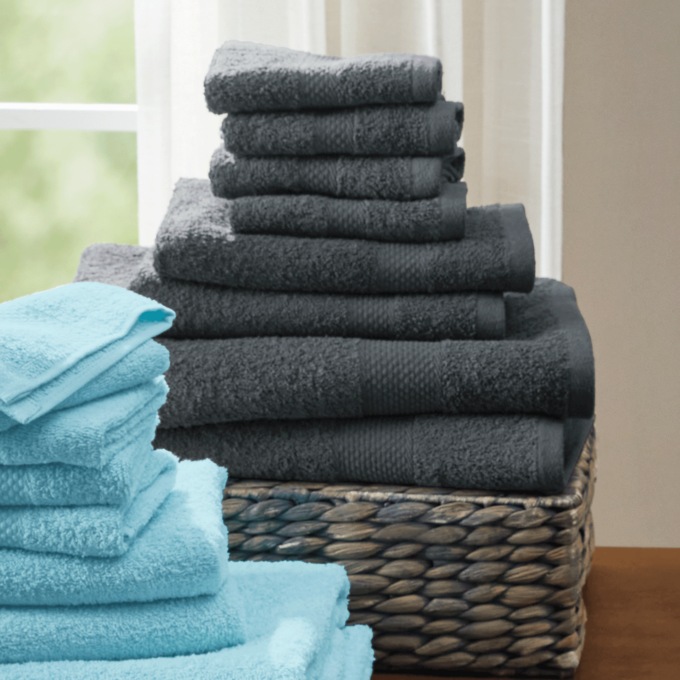 8-Piece Towel Set, Gray, large