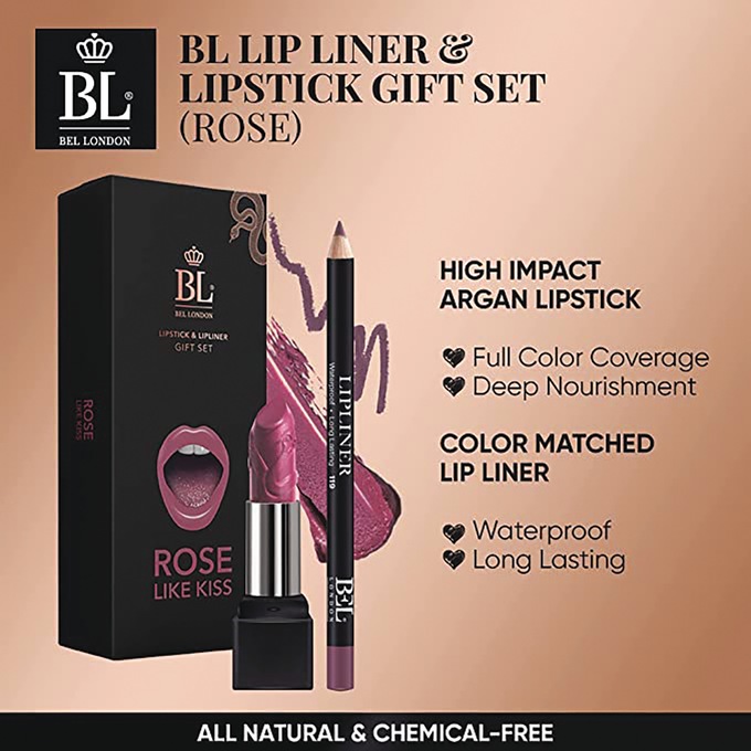 BEL London Lipstick & Lipliner Set, Rose, large