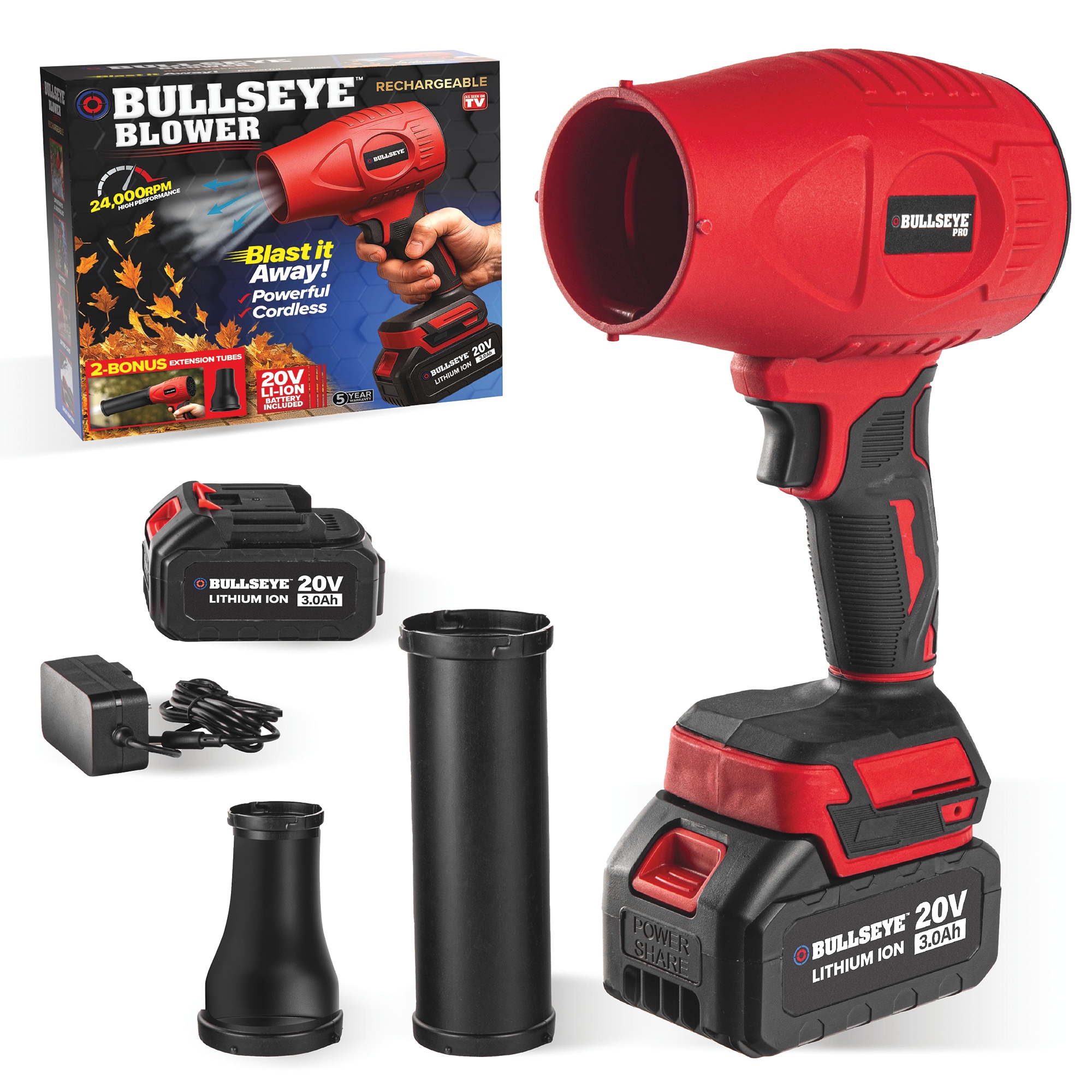 Bullseye Rechargeable Blower, Red, large