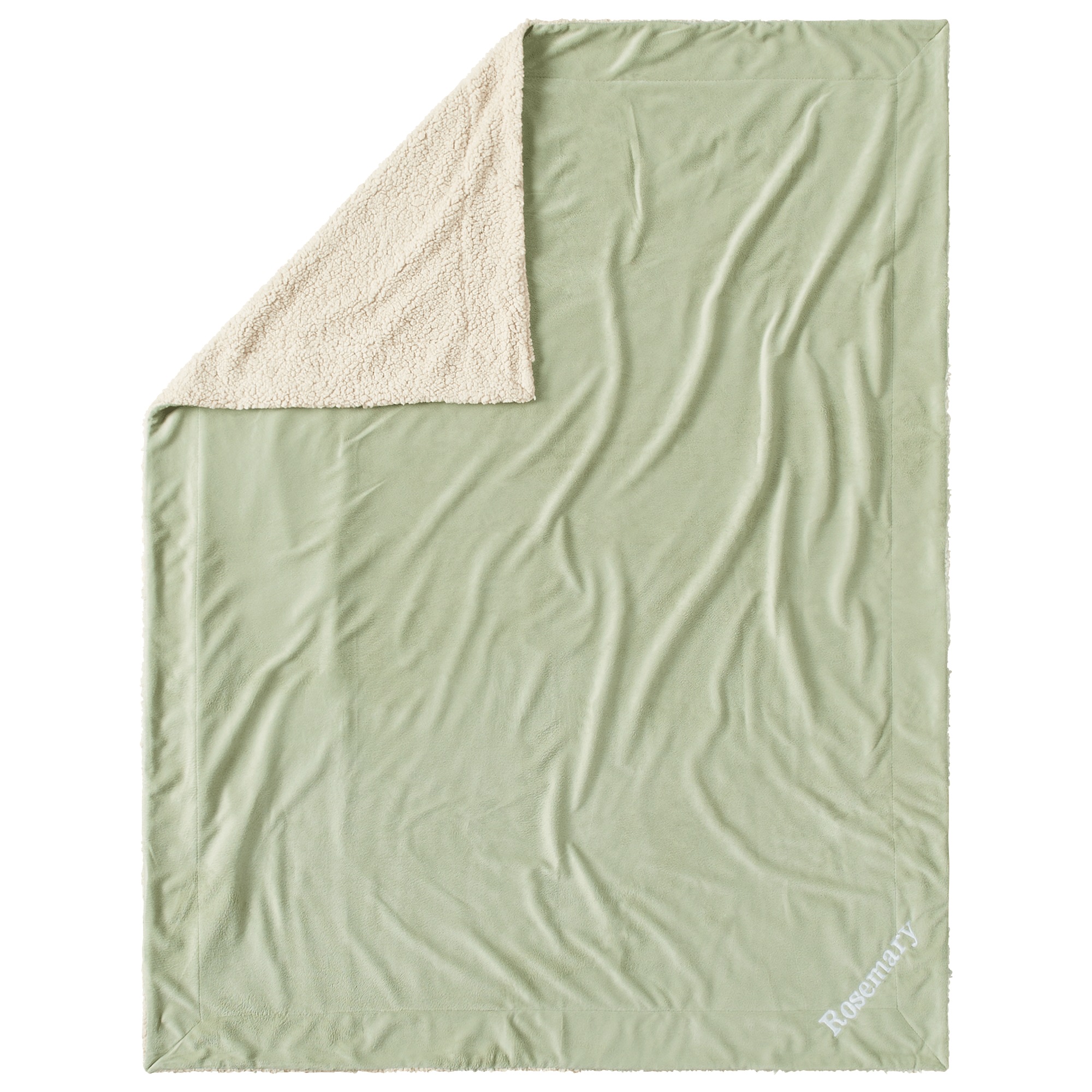 Plush Sherpa Throw, Sage, large