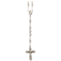 Silvertone Rosary with Crystal Beads, , large