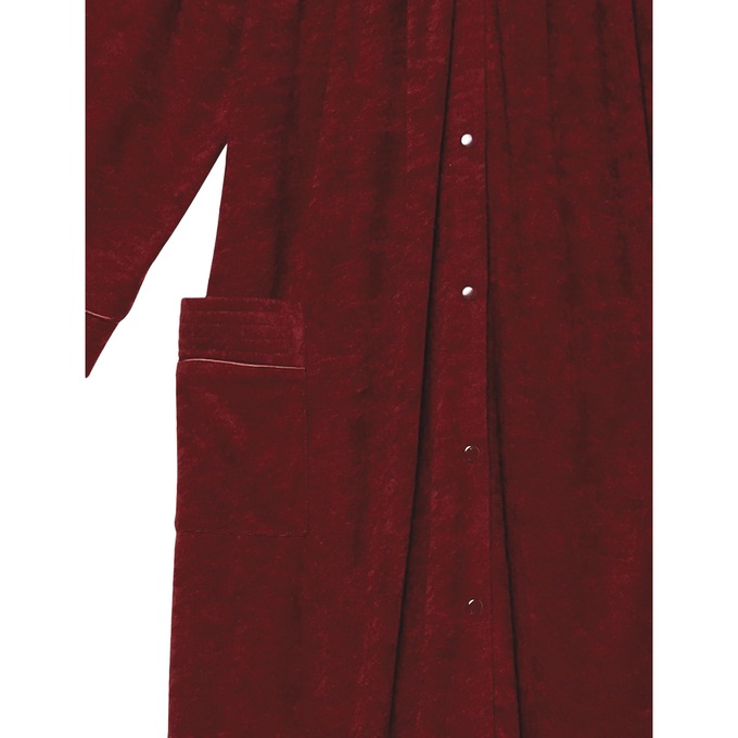 Snap-Front Long Terry Robe, Wine, large