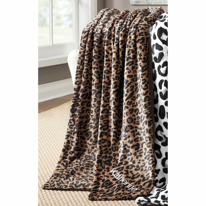 Animal Print Faux Fur Throw, , large