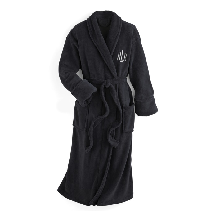 Unisex Plush Fleece Robe with Monogram Personalization Option, , large
