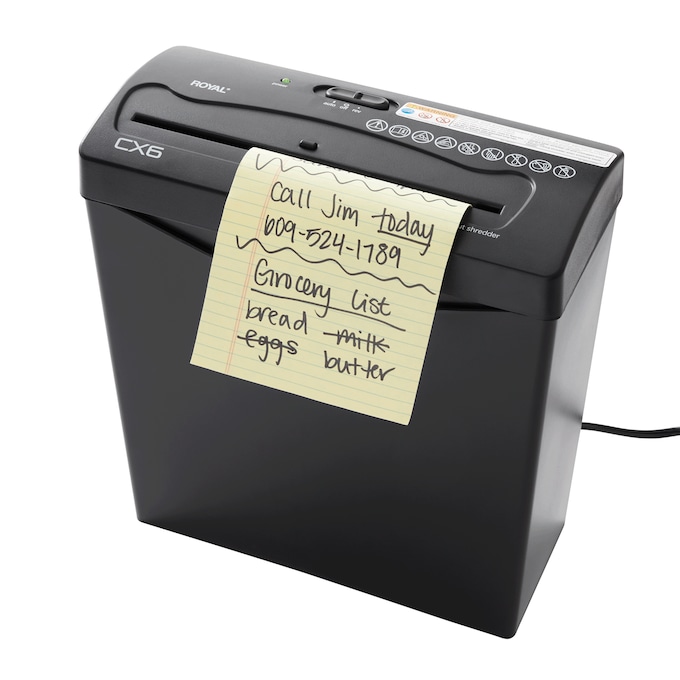 Royal 6-Sheet Paper Shredder, Black, large