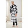 Men's Flannel Wrap Robe, , large