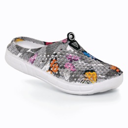 Women's Butterfly Comfort Clog, Gray, large