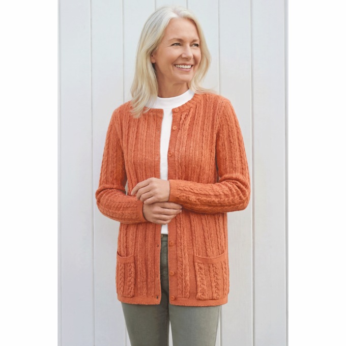 Cable Knit Cardigan, , large