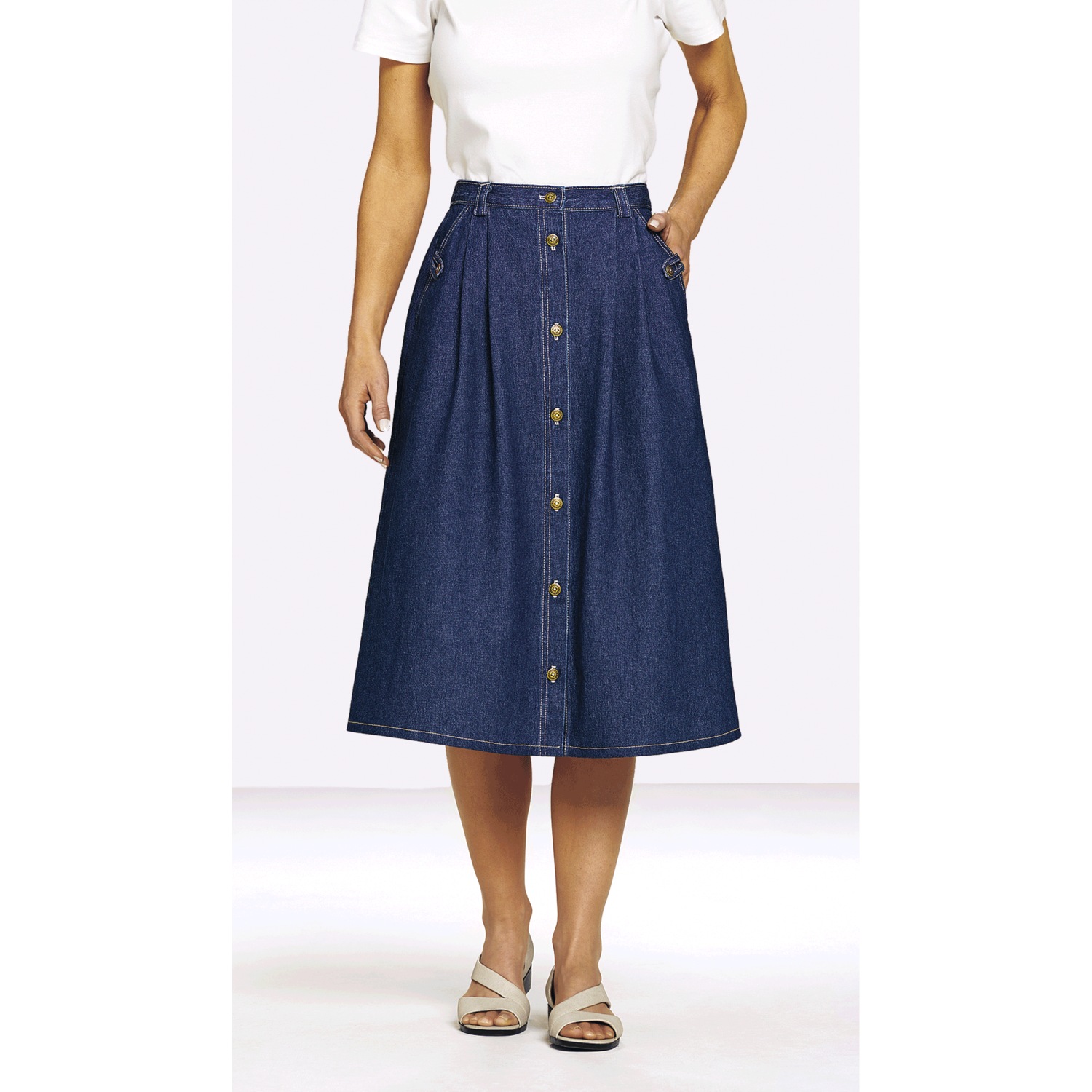Elegant buttoned women's deniim skirt main image 1