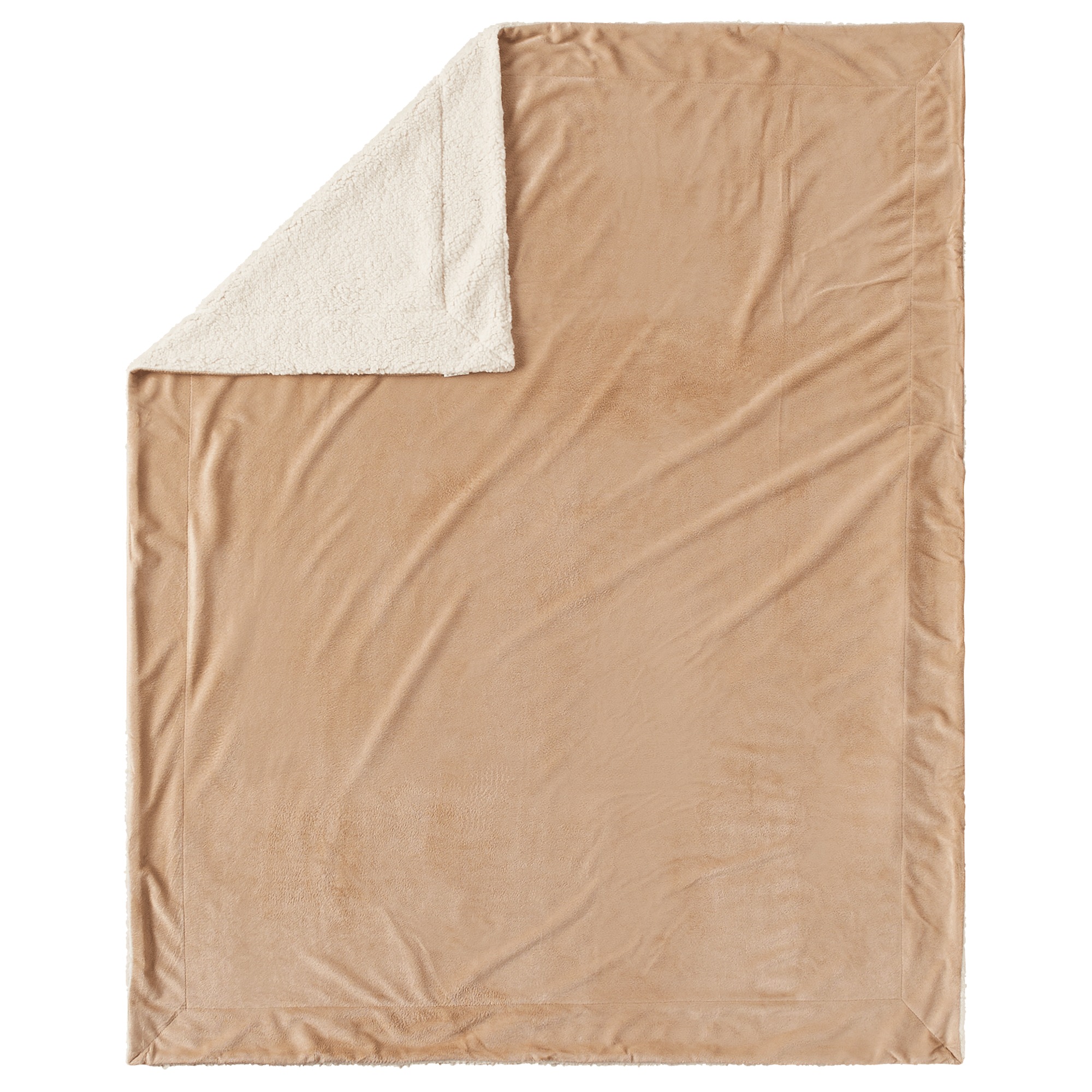 Plush Sherpa Throw, Tan, large
