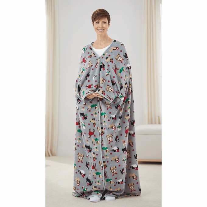 Polar Fleece Blanket Robe, Novelty, large