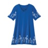 Crossover Neck Tunic, Nautical Blue, large