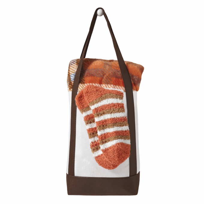 Tote, Throw & Socks Gift Set, Spice Plaid, large