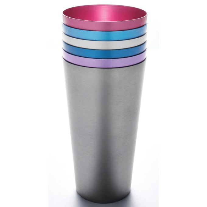 Set of 6 Aluminum Tumblers, , large