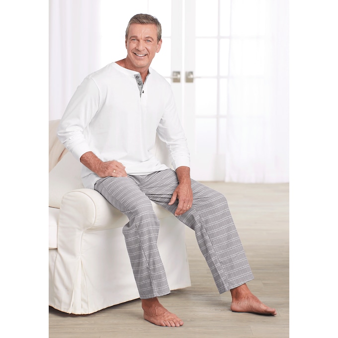 Cozee Corner&reg; 2-pc. Men's Henley Pajama Set, , large