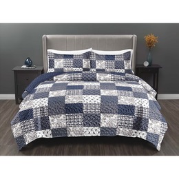 Devon Patchwork Quilt Set, , large
