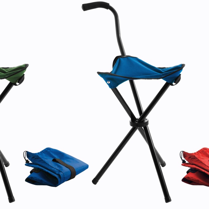 Walking Cane Seat with Carrying Bag, Blue, large