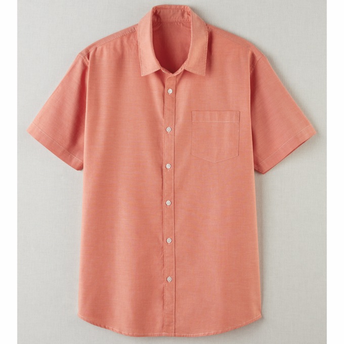 Men's Short-Sleeve Button-Up Shirt, , large