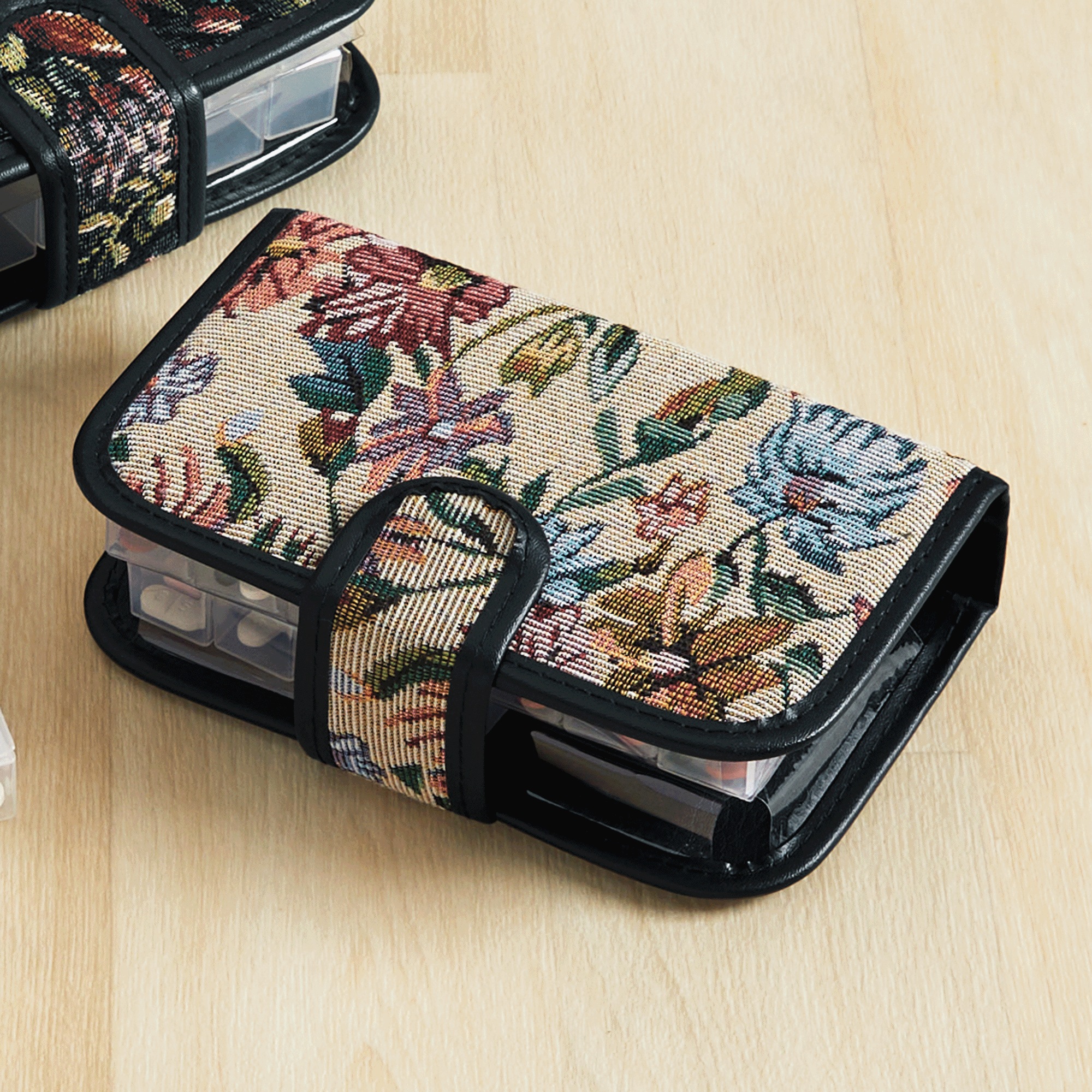 Fabric Daily Pill Holder, Light Floral, large