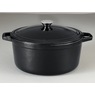 7-Quart Enameled Cast Iron Casserole with Lid, Black, large