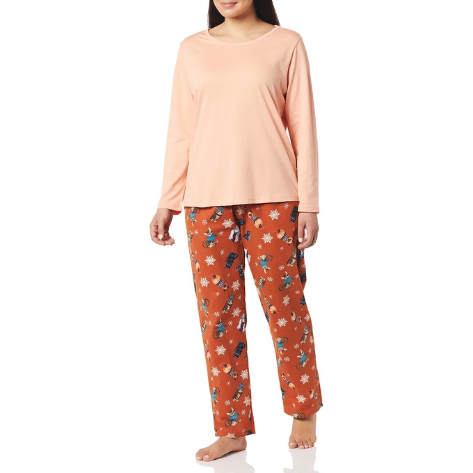 Cozee Corner&reg; Women's Flannel Pajamas, Dogs Cats, large