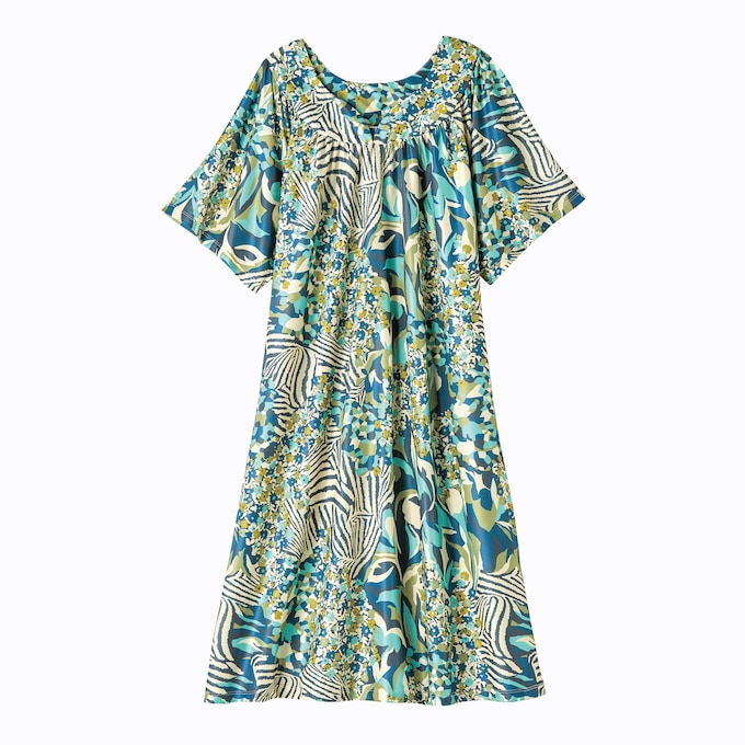 Sweetheart Neck Lounger, Green Animal, large