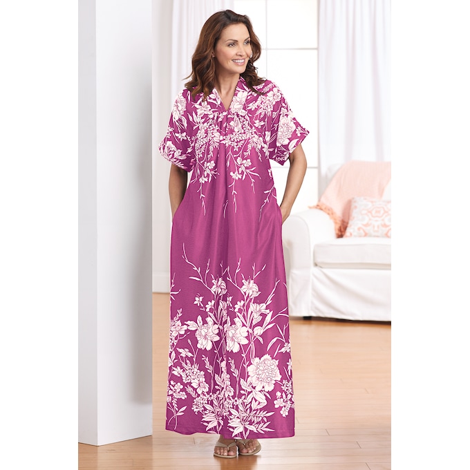 Trapunto Trim Caftan, , large