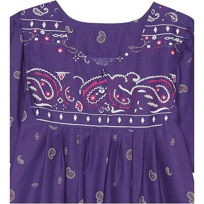 Border Print Patio Dress, Black Berry, large