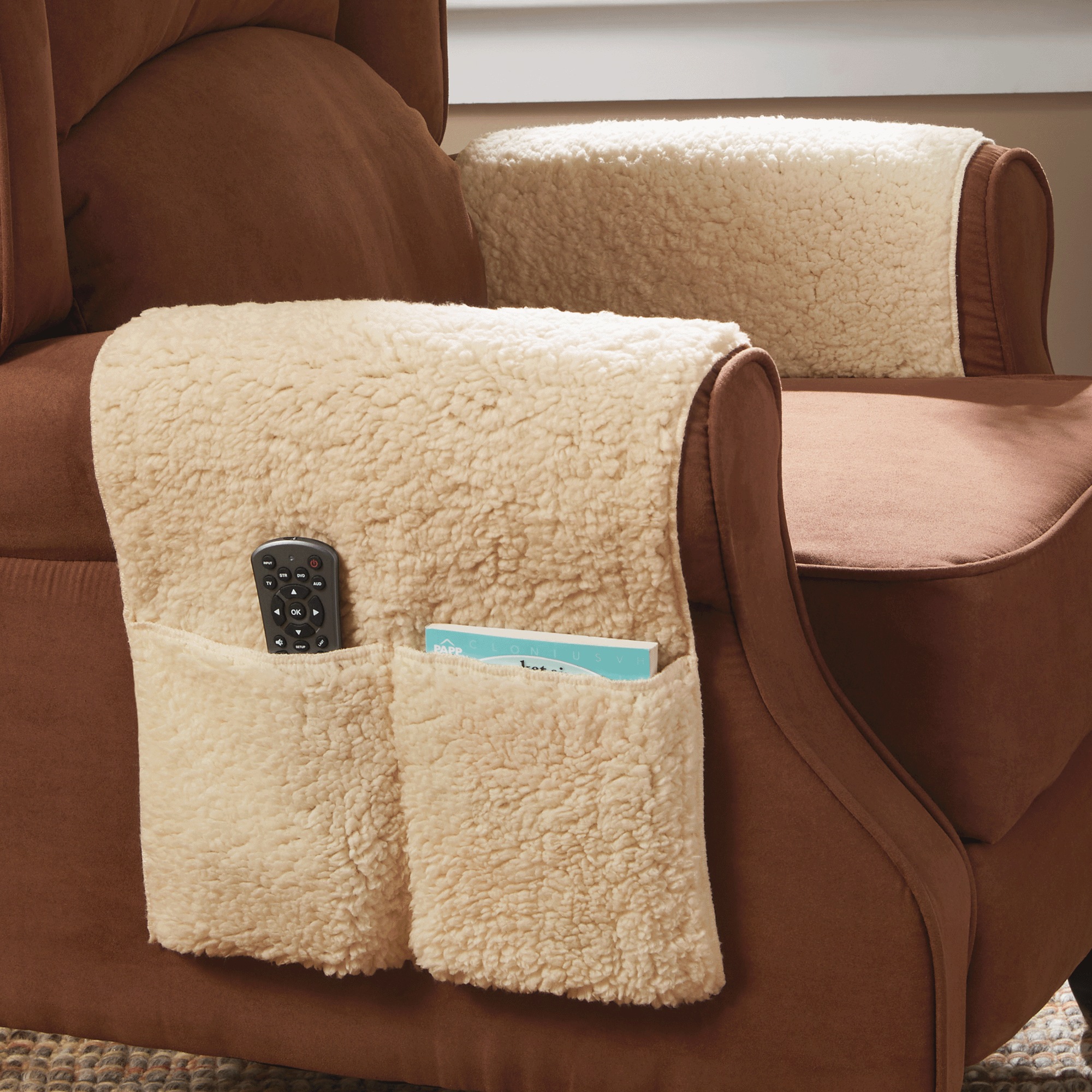 Set of 2 Armchair Savers, Camel, large