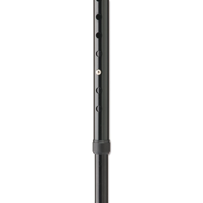 Medline Folding Aluminum Posture Cane with Self-Standing Base, Black, large