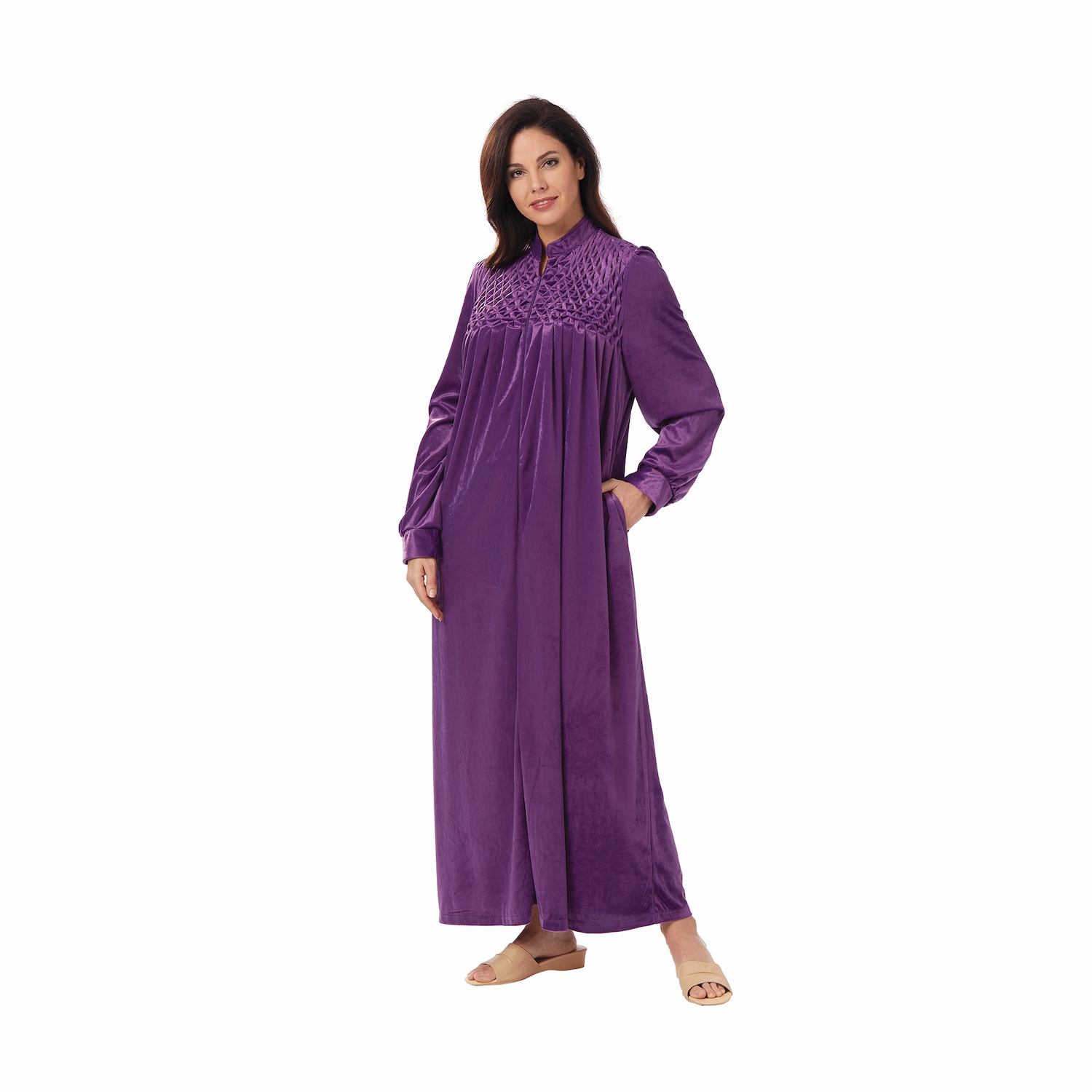 Zip Front Velour Robe Dr. Leonard's