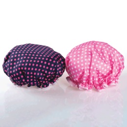 2-Pack Polka Dot Shower Caps, , large
