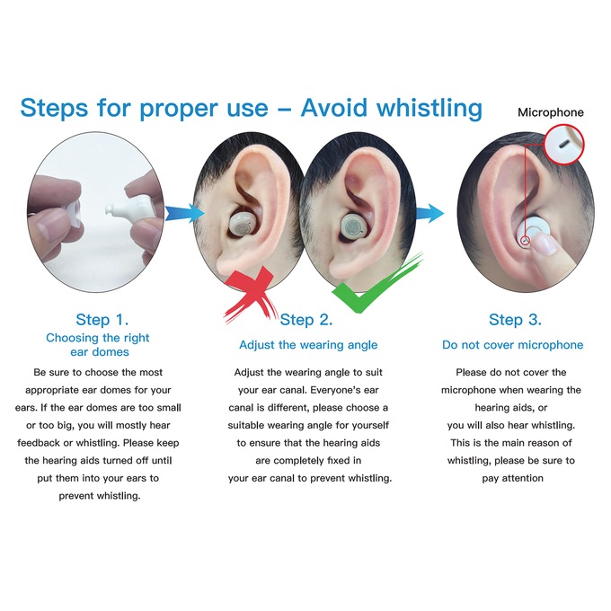 Bilateral Hearing Aids with Charging Case, White, large
