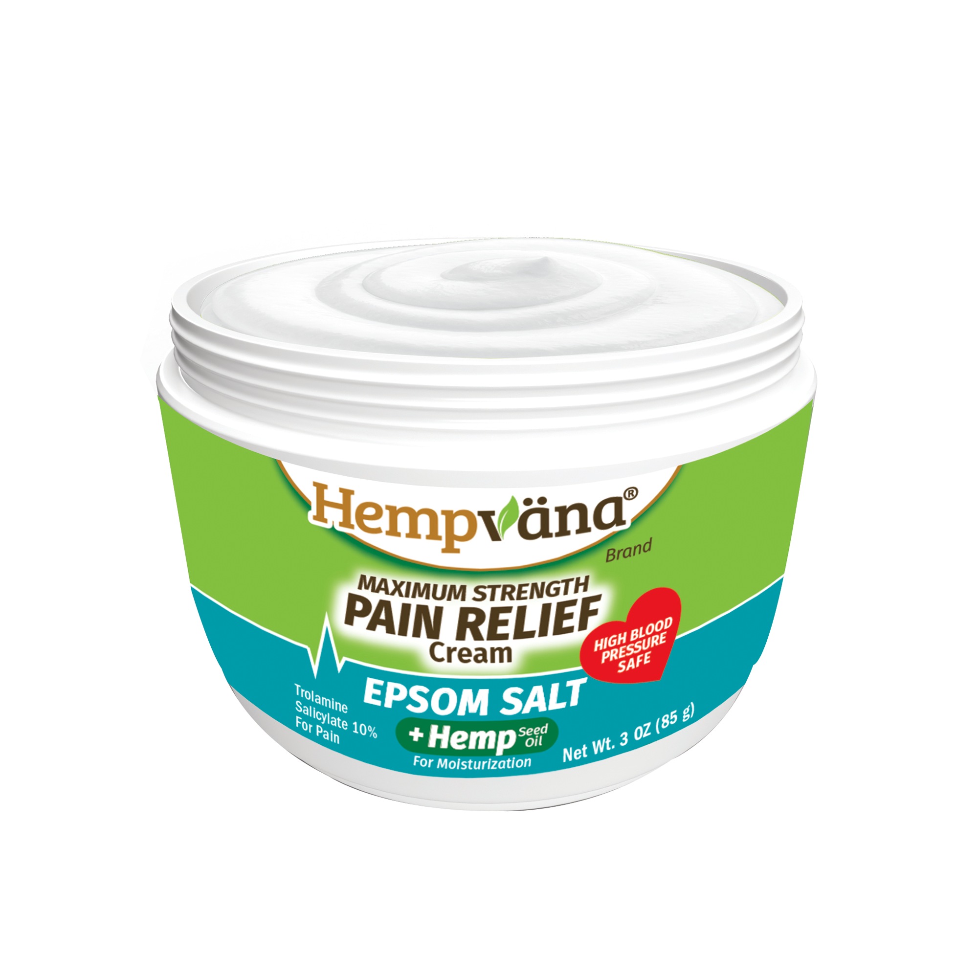 Hempvana Epsom Salt Pain Relief Cream, White, large