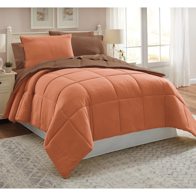 Color Connection Reversible Solid Down-Alternative Comforter Set, , large
