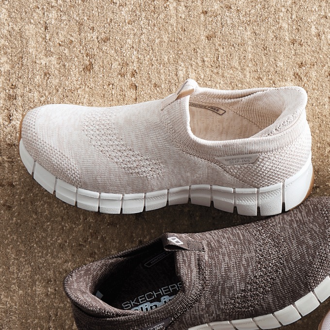 Skechers Women's Slip-Ins Flex Step Slip-On, Sand, large