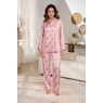 Brynn Satin PJ Set with Botton-Down Top and Relaxed-Fit Pant, , large