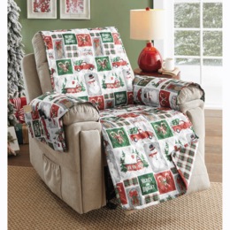 Reversible Holiday Recliner Cover, , large