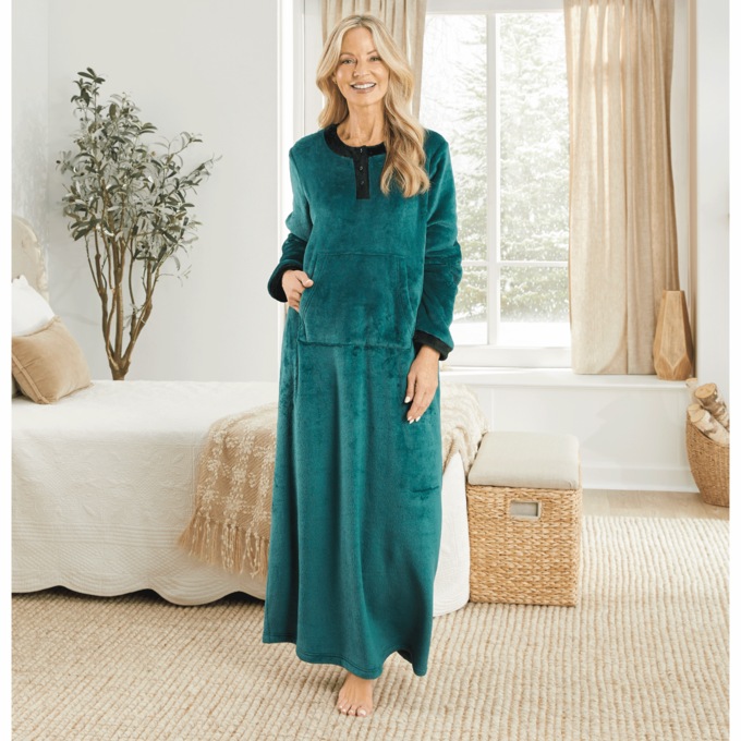 Polar Fleece Cozy Lounger, Teal Black, large