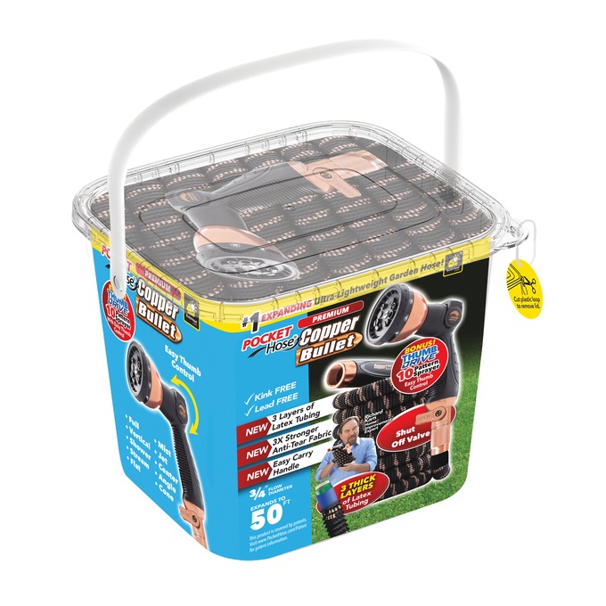 Copper Bullet Expanding 50-Foot Garden Pocket Hose, , large