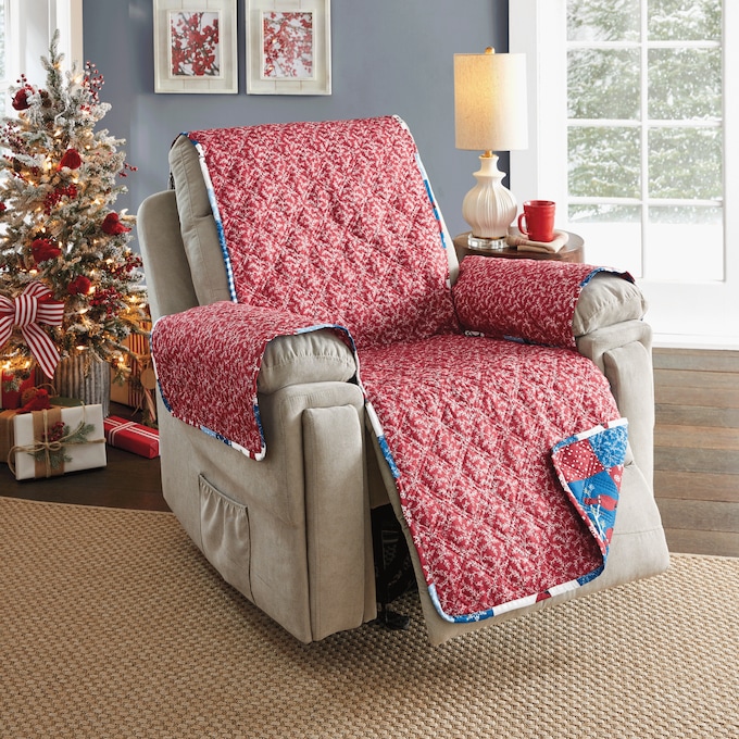 Reversible Holiday Recliner Cover, , large