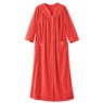 Snap-Front Long Terry Robe, Coral Red, large