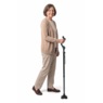 Medline Folding Aluminum Posture Cane with Self-Standing Base, Black, large