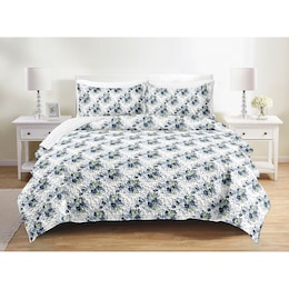 Francine Blue Floral Quilt Set, , large
